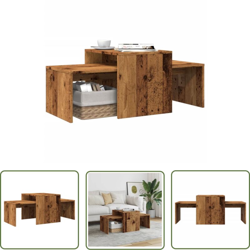The Living Store - vidaXL Table basse vieux bois 100x48x40 cm bois d'ingénierie