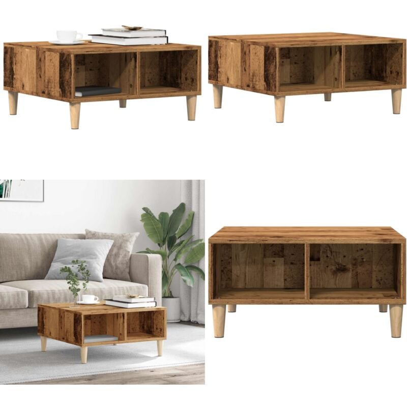 Vidaxl - Table basse vieux bois 60x60x30 cm bois d'ingénierie
