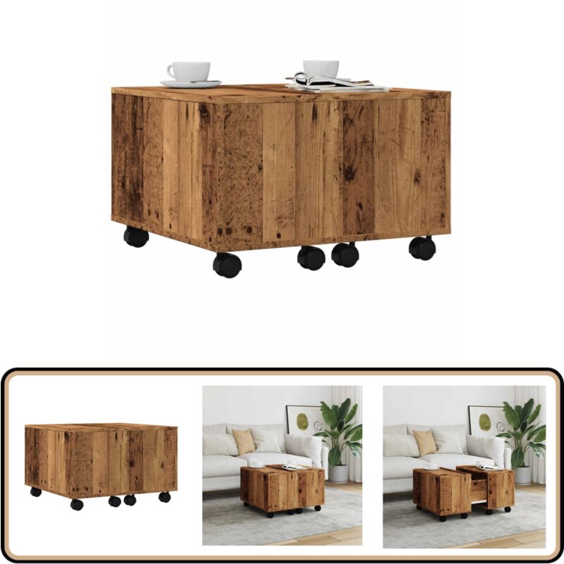 Vidaxl - Table basse vieux bois 60x60x38 cm bois d'ingénierie