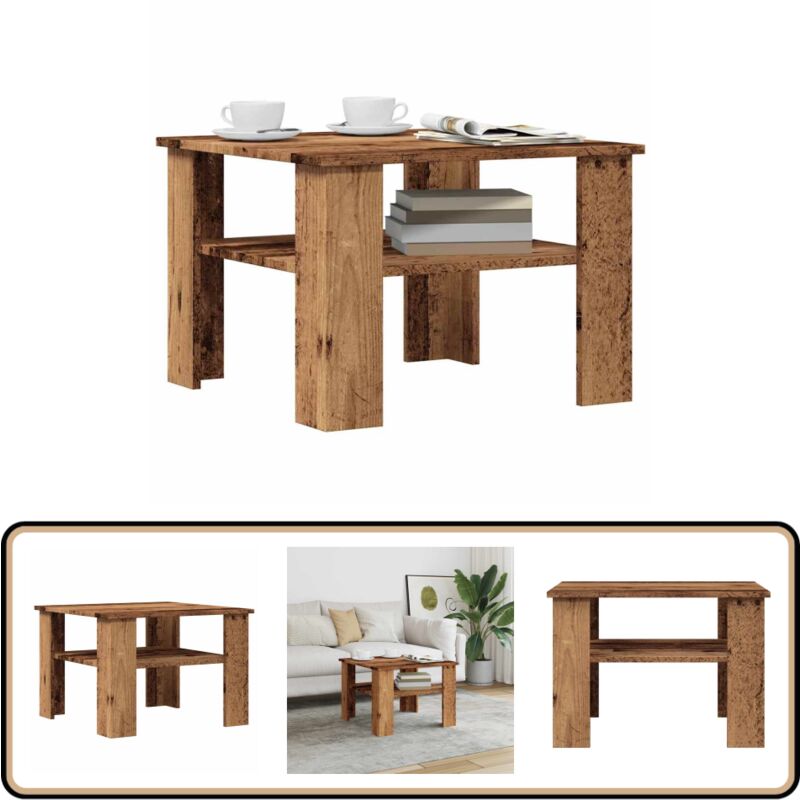 Vidaxl - Table basse vieux bois 60x60x42 cm bois d'ingénierie