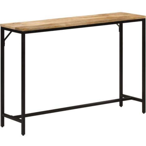 vidaXL Table console 110x30x75 cm bois de manguier massif brut et fer