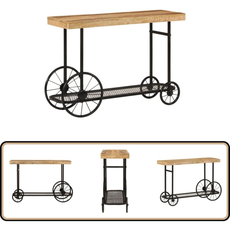 Vidaxl - Table console 112x36x76 cm bois massif de manguier et fer