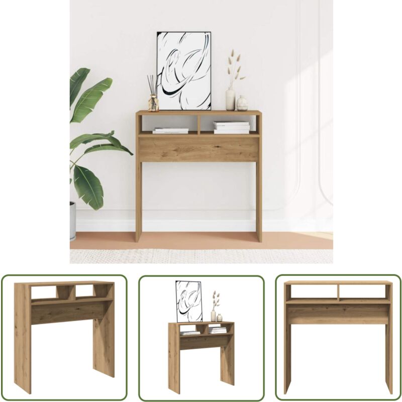 The Living Store - vidaXL Table console chêne artisanal 78x30x80 cm bois d'ingénierie