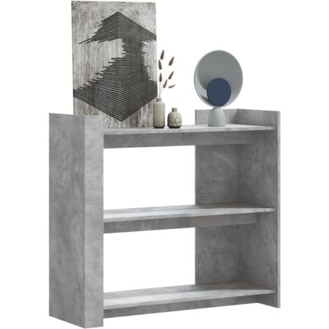 vidaXL Table console gris béton 100x35x90 cm bois d'ingénierie