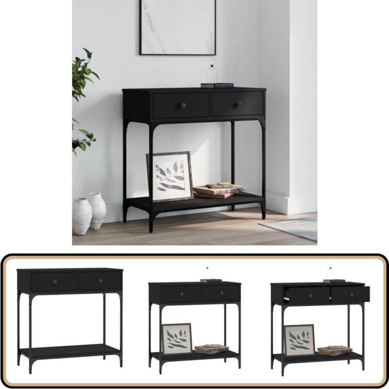 Vidaxl - Table console noir 75x34,5x75 cm bois d'ingénierie