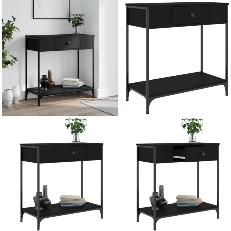 Vidaxl - Table console noir 75x34,5x75 cm bois d'ingénierie