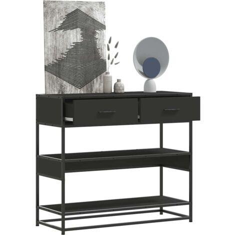 vidaXL Table console noir 90x35x80 cm bois d'ingénierie