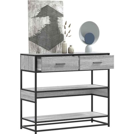 vidaXL Table console sonoma gris 90x35x80 cm bois d'ingénierie