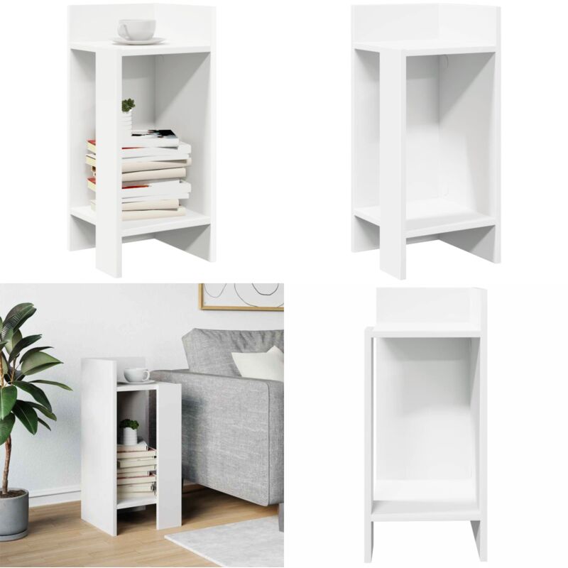Table d'appoint avec étagère blanc 25,5x27x60 cm - Vidaxl