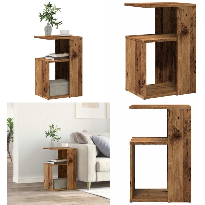 vidaXL Table d'appoint vieux bois 36x30x56 cm bois d'ingénierie