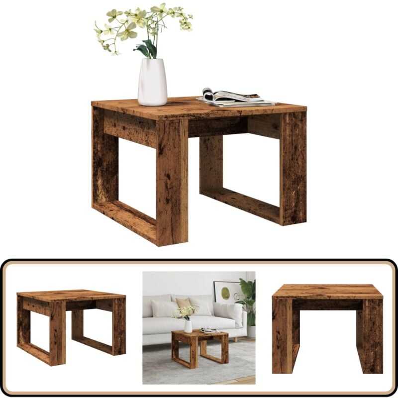 Vidaxl - Table d'appoint vieux bois 50x50x35 cm bois d'ingénierie