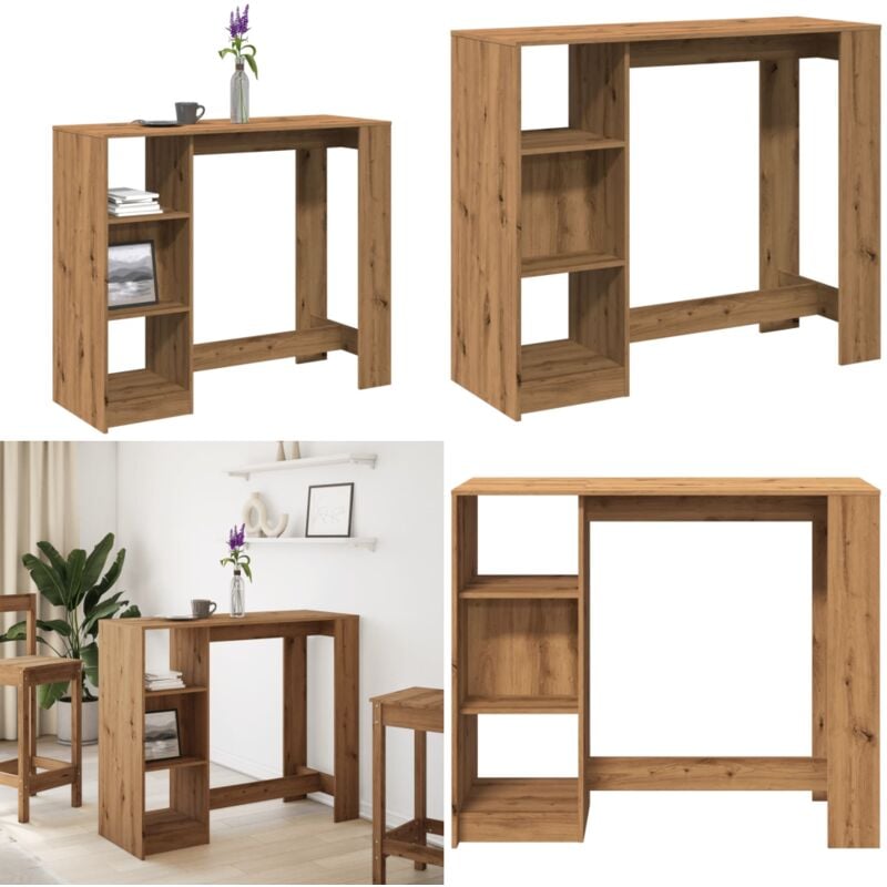 Vidaxl - Table de bar avec étagère chêne artisanal bois d'ingénierie