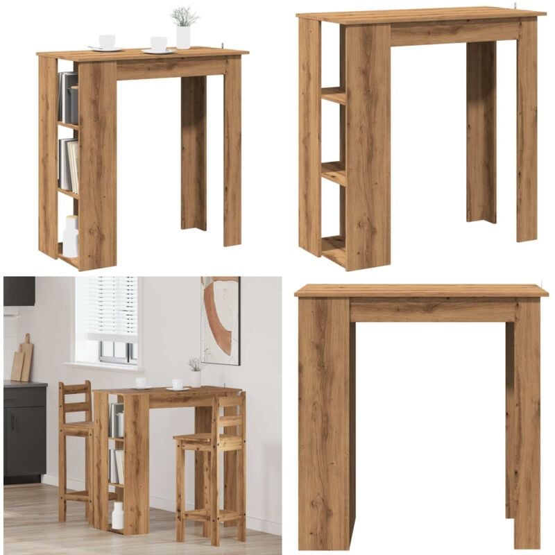 Vidaxl - Table de bar avec étagère chêne artisanal bois d'ingénierie