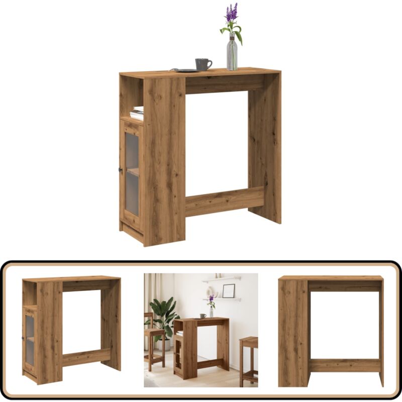 Vidaxl - Table de bar avec étagères chêne artisanal bois d'ingénierie