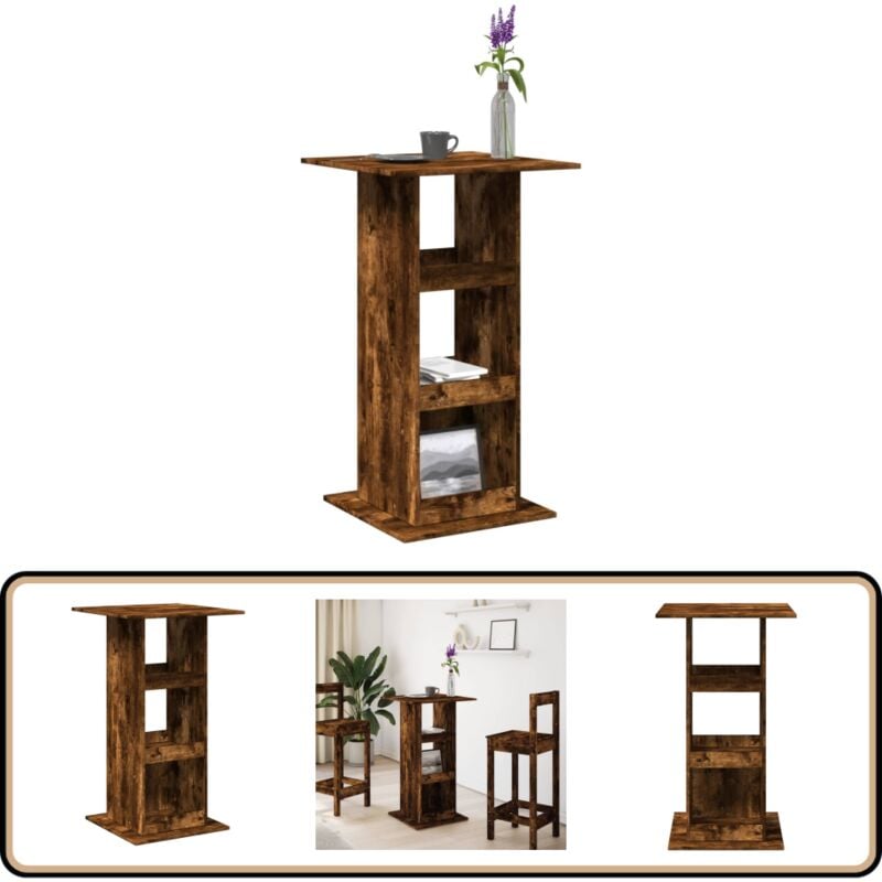 Vidaxl - Table de bar avec rangement chêne fumé bois d'ingénierie