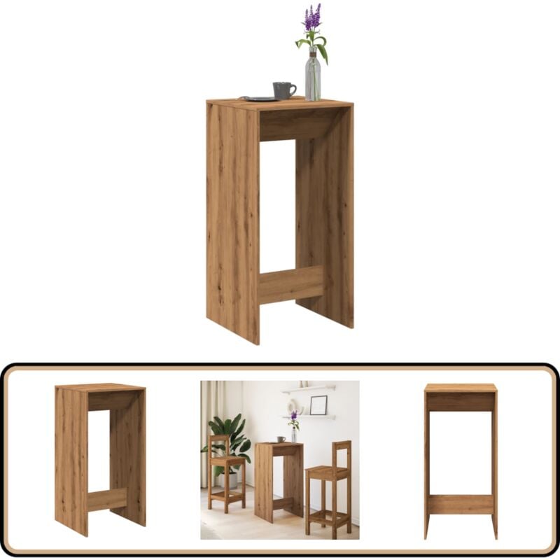 Vidaxl - Table de bar chêne artisanal 51x50x103,5 cm bois d'ingénierie