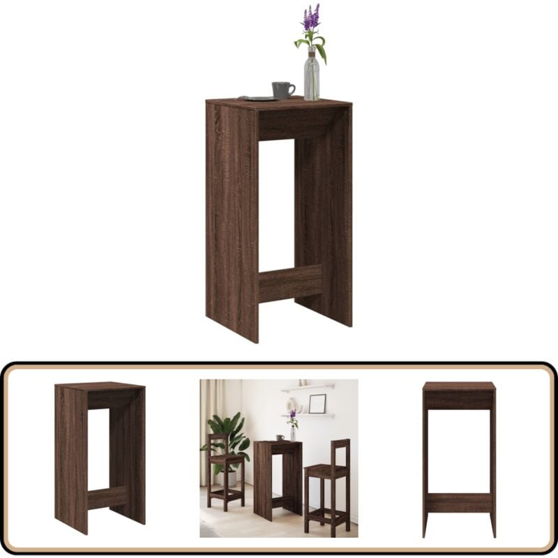 Vidaxl - Table de bar chêne marron 51x50x103,5 cm bois d'ingénierie