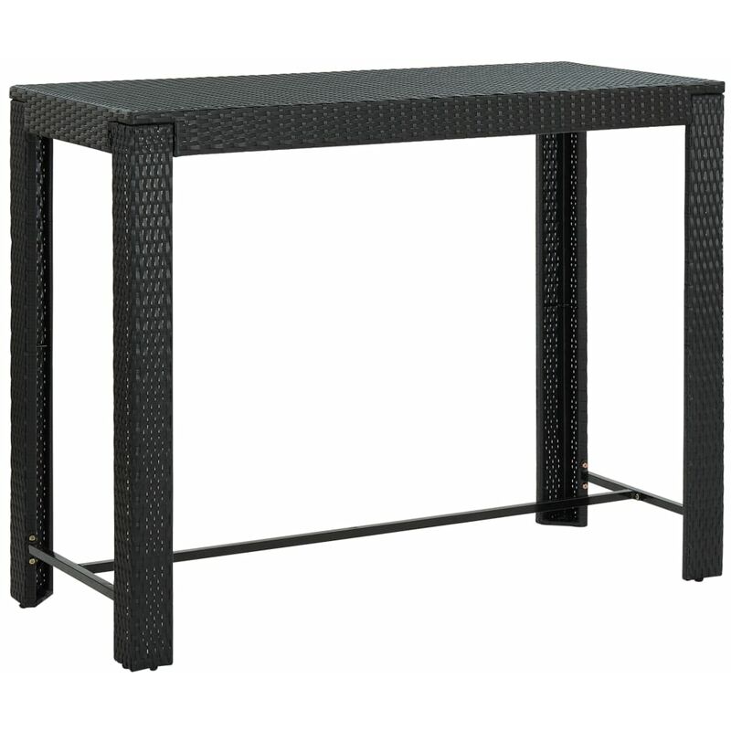 Table de bar de jardin Noir 140,5x60,5x110,5 cm R�sine tress�e - Vidaxl