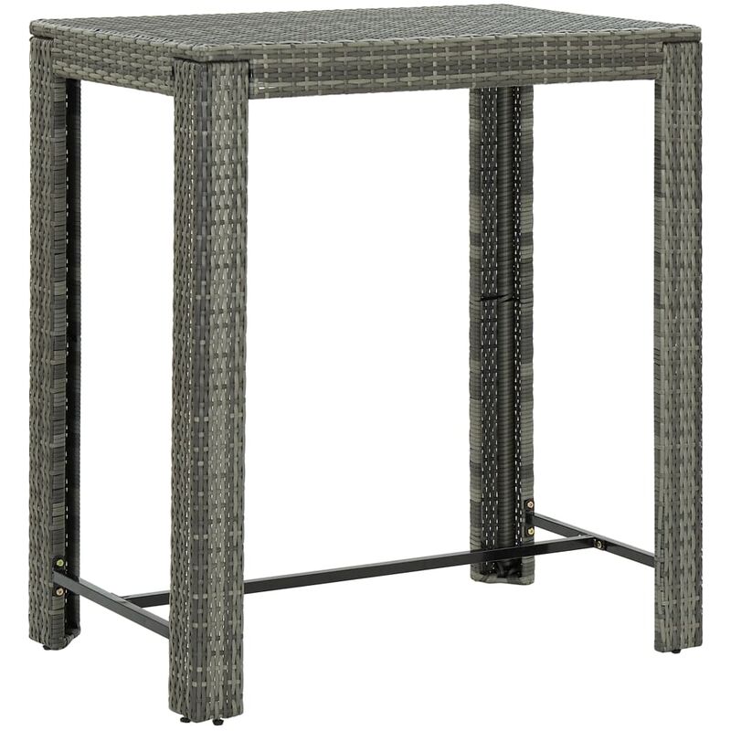 Vidaxl - Table de bar de jardin Gris 100x60,5x110,5 cm Résine tressée