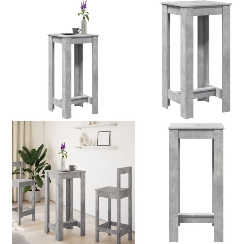 Vidaxl - Table de bar gris béton 51x50x103,5 cm bois d'ingénierie