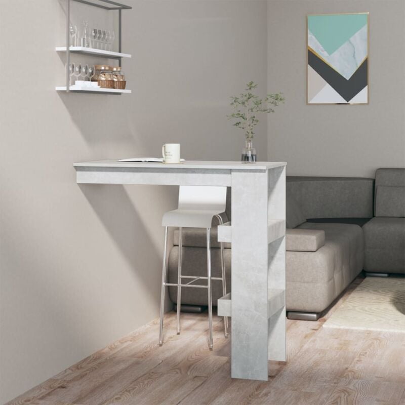 Vidaxl - Table de bar murale Gris Béton 102x45x103,5cm Bois d'ingénierie