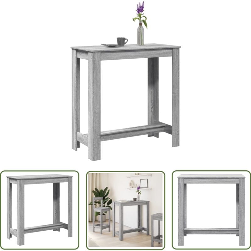 The Living Store - vidaXL Table de bar sonoma gris 102x50x103,5 cm bois d'ingénierie