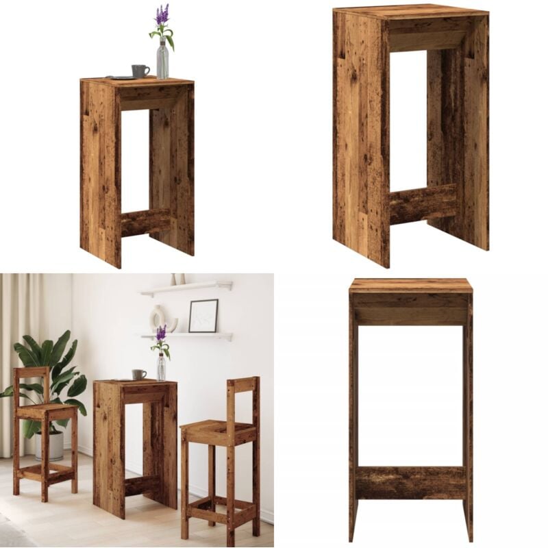 Vidaxl - Table de bar vieux bois 51x50x103,5 cm bois d'ingénierie