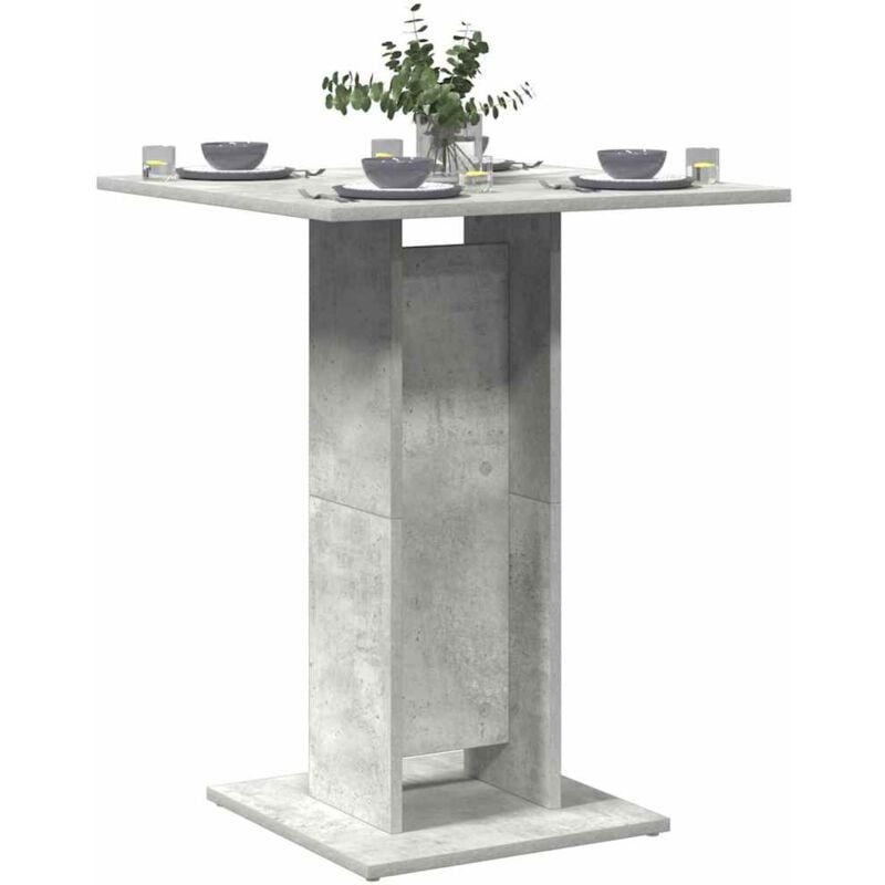 Vidaxl - Table de bistro Gris béton 60x60x75 cm Bois d'ingénierie
