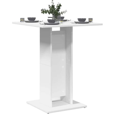 Vidaxl – Table de bistro haute 60x60x75 cm – Blanc – Aggloméré durable et facile à nettoyer – Pour espaces intérieurs et extérieurs