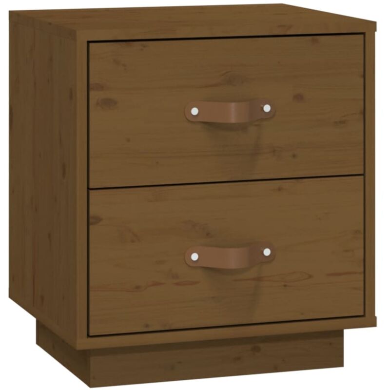 Table de chevet Marron miel 40x34x45 cm Bois de pin massif