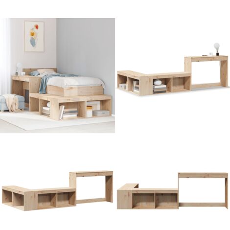 vidaXL Table de chevet avec bureau 222x107x75 cm bois de pin massif