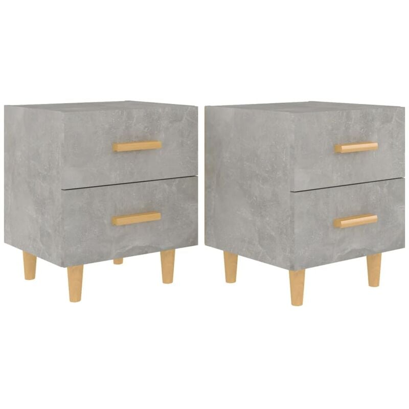 Tables de chevet 2 pcs Gris béton 40x35x47,5 cm Vidaxl