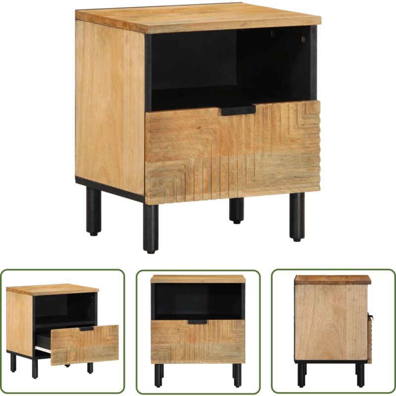 The Living Store - vidaXL Table de chevet marron 40x33x46 cm bois de manguier solide