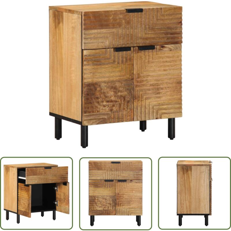 The Living Store - vidaXL Table de chevet marron 50x33x60 cm bois de manguier massif