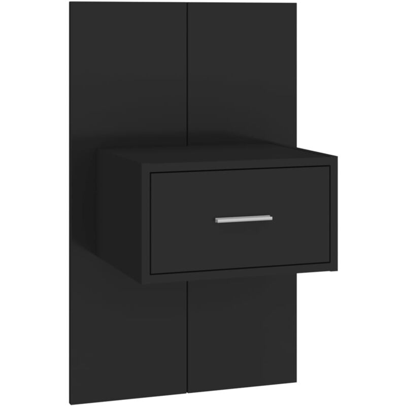 Table de chevet murale Noir Vidaxl