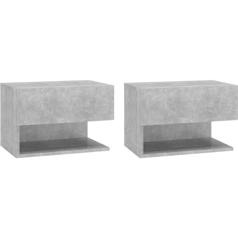 Tables de chevet murales 2 pcs Gris béton Vidaxl