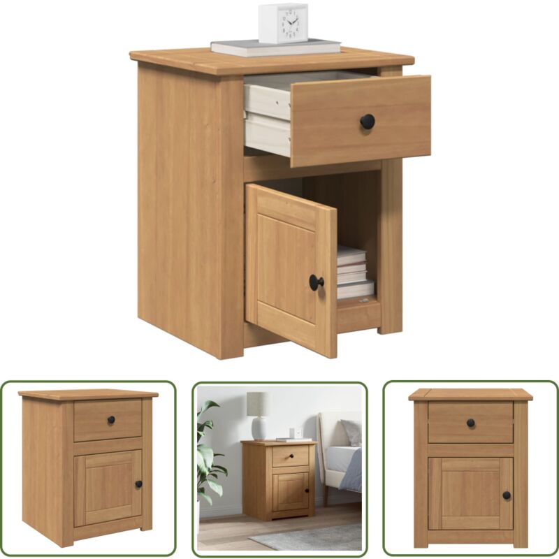 The Living Store - vidaXL Table de chevet Panama 46x40x57 cm bois massif de pin