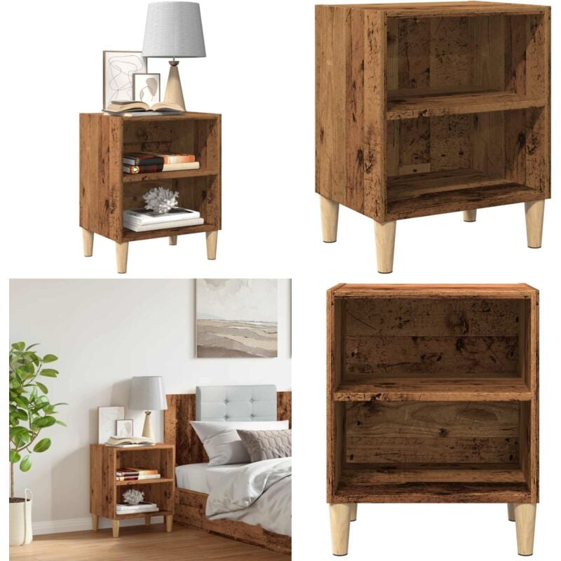 Table de chevet vieux bois 40x30x50 cm bois d'ingénierie - Vidaxl