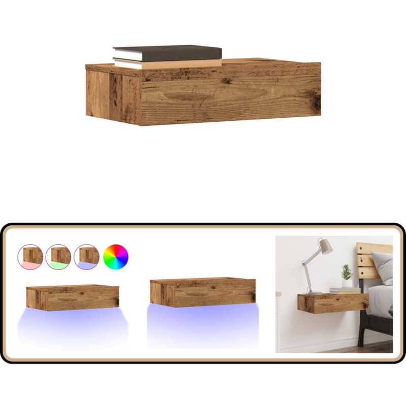 Vidaxl - Table de chevet vieux bois 60x35 cm bois d'ingénierie