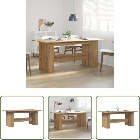 vidaXL Table de cuisine -  Table à manger chêne artisanal 180x90x76 cm bois d'ingénierie