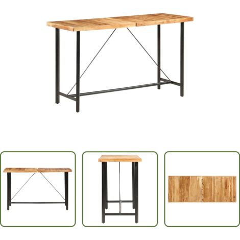 vidaXL Table de cuisine -  Table de bar 180x70x107 cm bois d'acacia massif