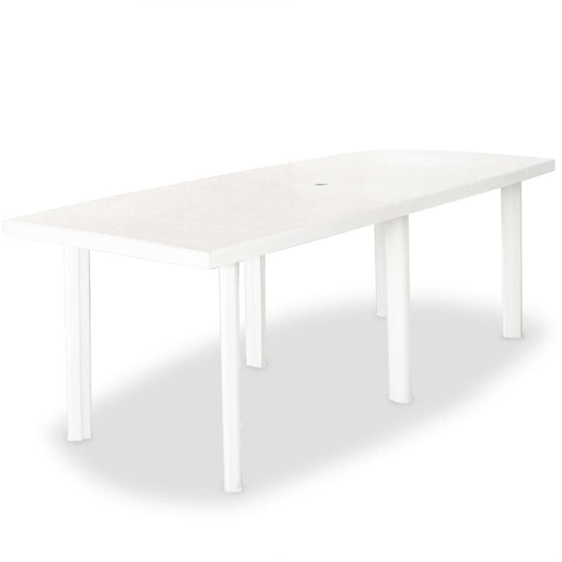 Vidaxl - Table de jardin Blanc 210 x 96 x 72 cm Plastique