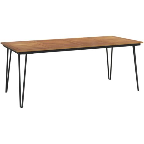vidaXL Table de jardin avec pieds épingle à cheveux 200x90x75 acacia