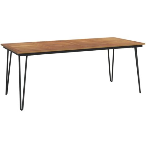 vidaXL Table de jardin avec pieds épingle à cheveux 200x90x75 acacia