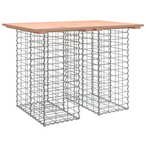 Vidaxl – Table de jardin gabion 100x70x72 cm – Bois massif douglas – Base en acier galvanisé – Capacité 110 kg pour espaces extérieurs