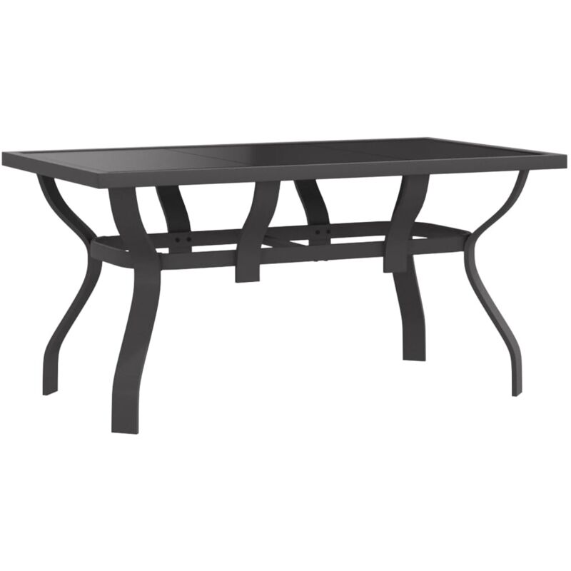 Vidaxl - Table de jardin Gris et noir 140x70x70 cm Acier et verre