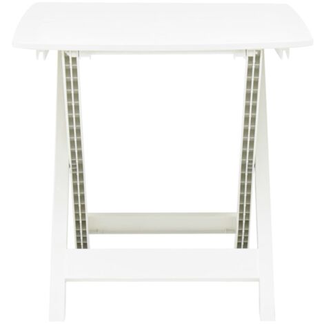 Vidaxl – Table de jardin pliable blanche 79x72x70 cm – Plastique résistant aux intempéries – Rangement facile sans assemblage