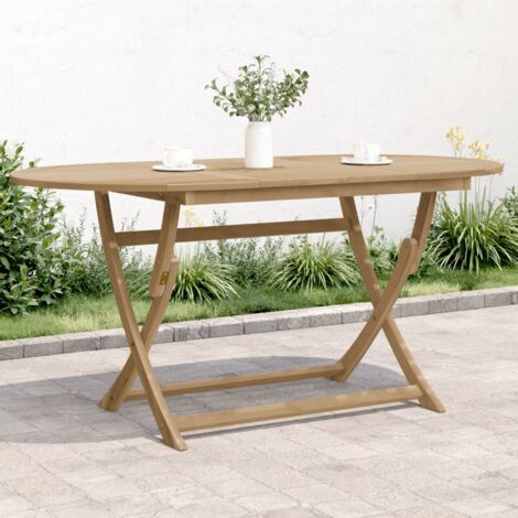 Vidaxl – Table de jardin pliante 160x85x75 cm – Bois d'acacia massif – Trou de parasol 50 mm – Facile à nettoyer – Pour patio et terrasse