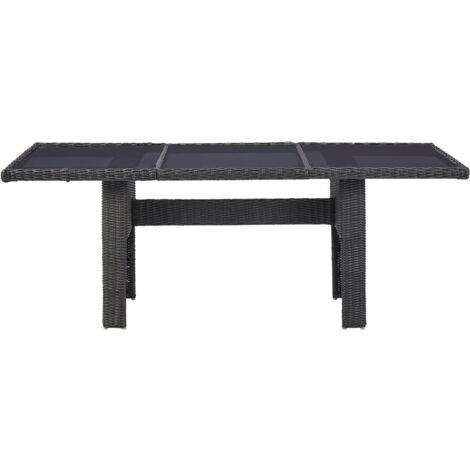 Vidaxl – Table de jardin rectangulaire 200x100x74 cm – Résine tressée et verre – Résistante aux intempéries – Idéale pour patios et jardins