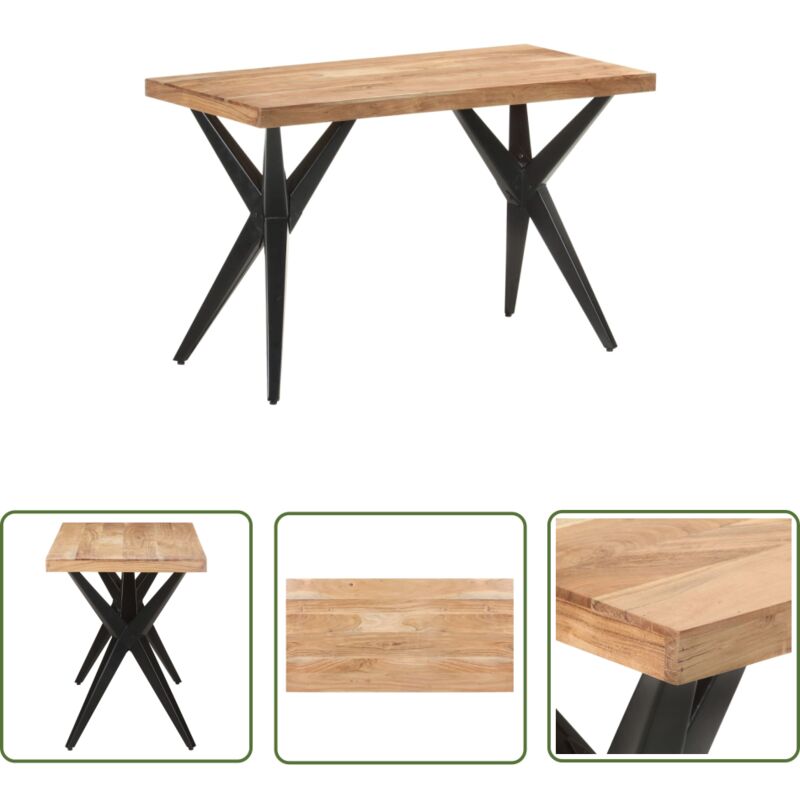 vidaXL Table de salle à manger 120x60x76 cm Bois solide d'acacia